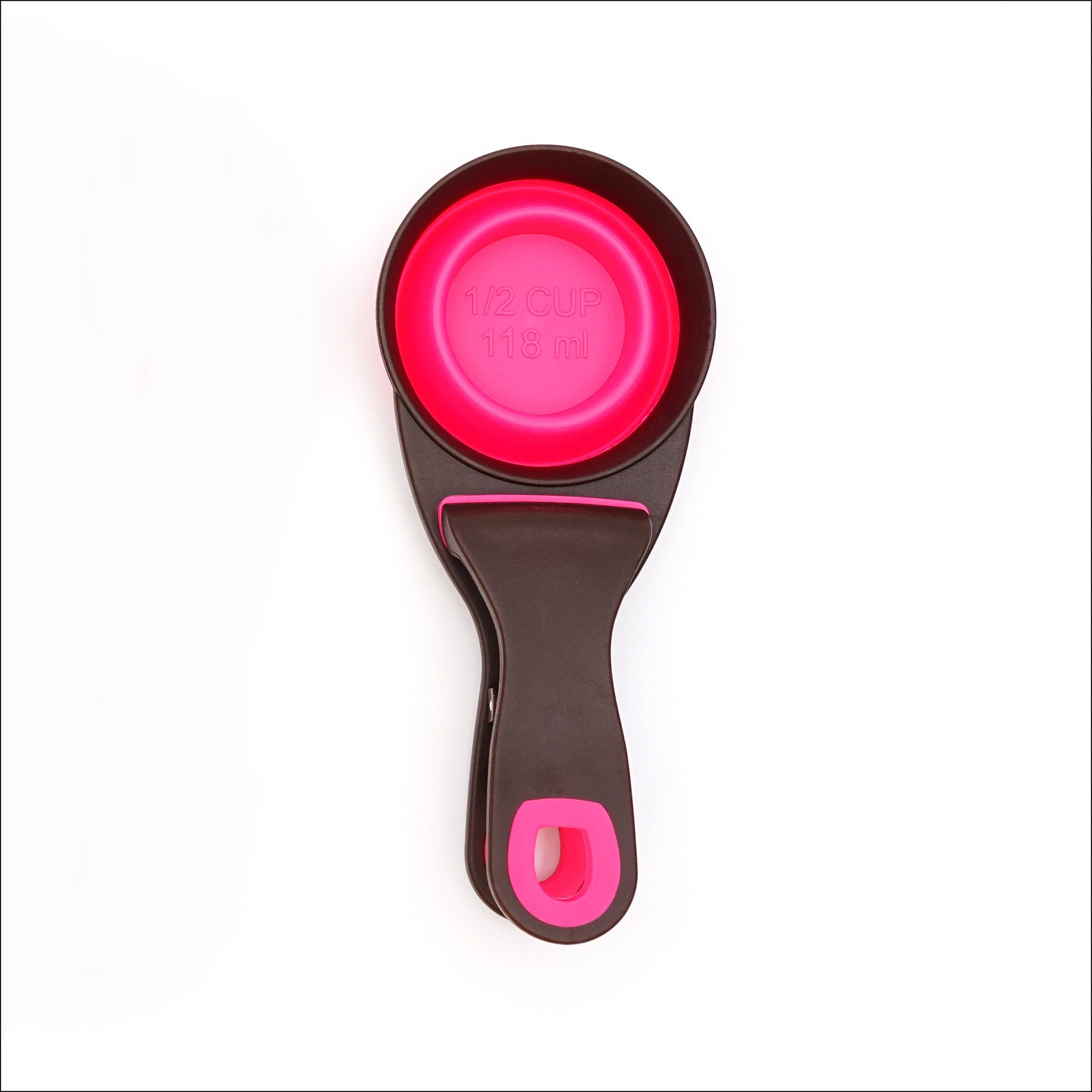 KFX-8289341 Folding Silicone Pet Bowl with Measuring Spoon and Storage Clip for Dogs and Cats