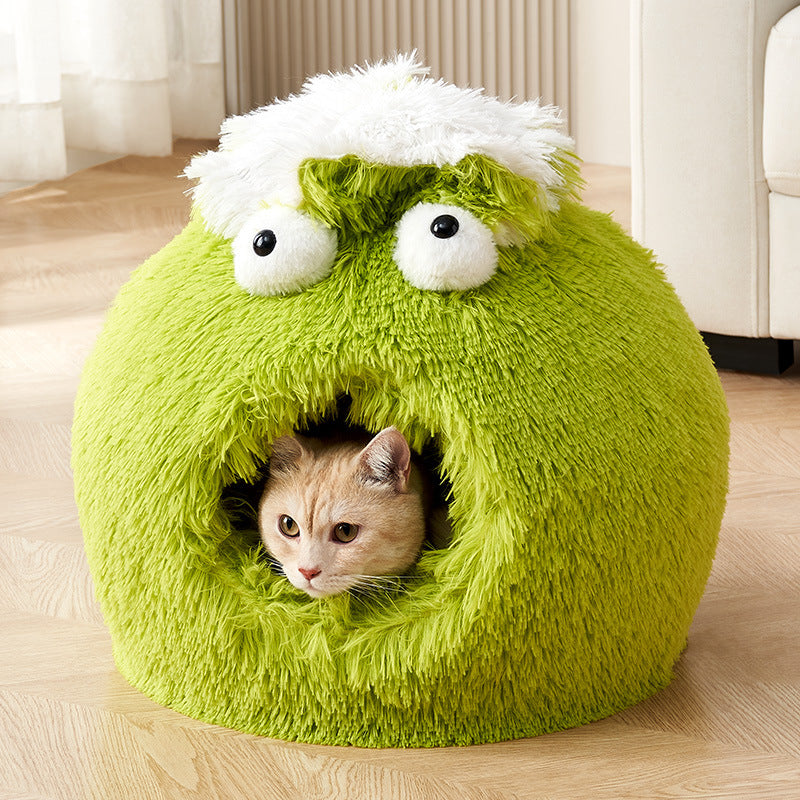 KFX-8289597 Cozy Closed Sleeping Nest for Cats, Versatile Cat House Bed for All Seasons