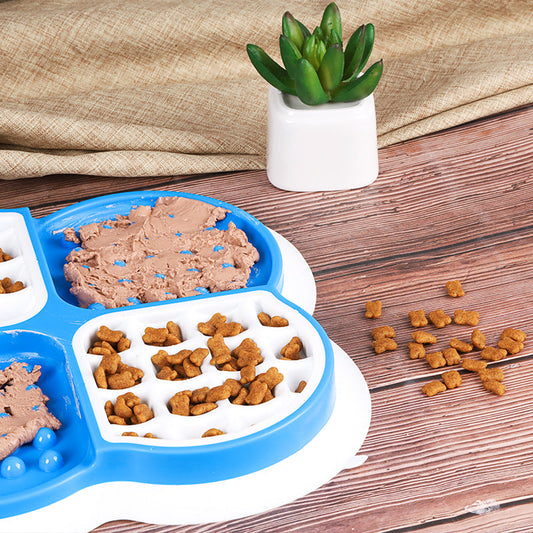 KFX-8291517 Non-slip Suction Cup Slow Feeder Plate for Pets - TPE & PP, 235mm x 235mm