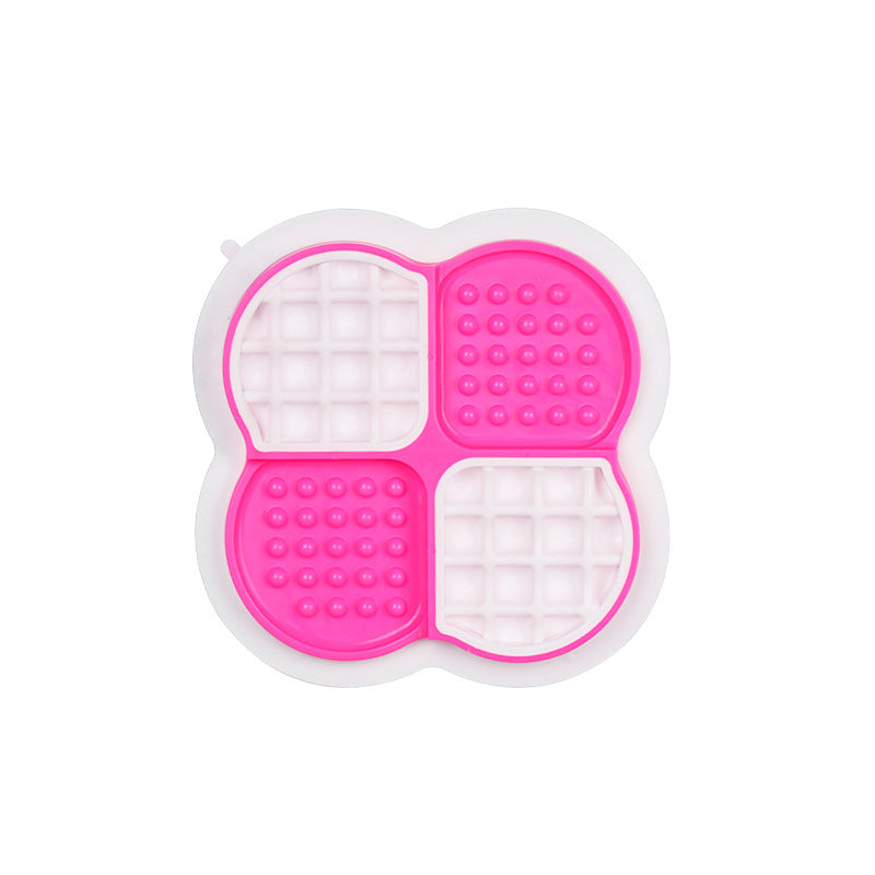 KFX-8291517 Non-slip Suction Cup Slow Feeder Plate for Pets - TPE & PP, 235mm x 235mm