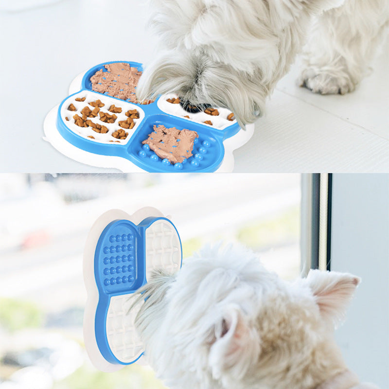 KFX-8291517 Non-slip Suction Cup Slow Feeder Plate for Pets - TPE & PP, 235mm x 235mm