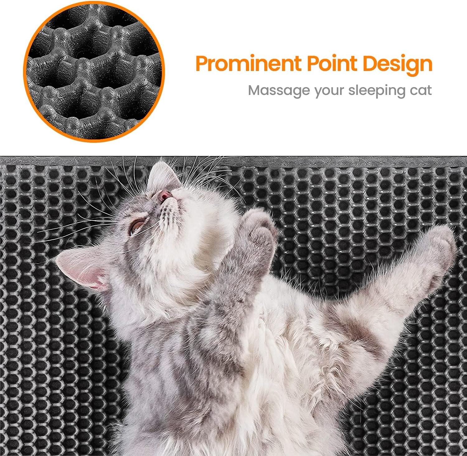 KFX-8292797 Cat Litter Trapping Mat with Honeycomb Double Layer Design, Waterproof and Washable for Easy Cleanup