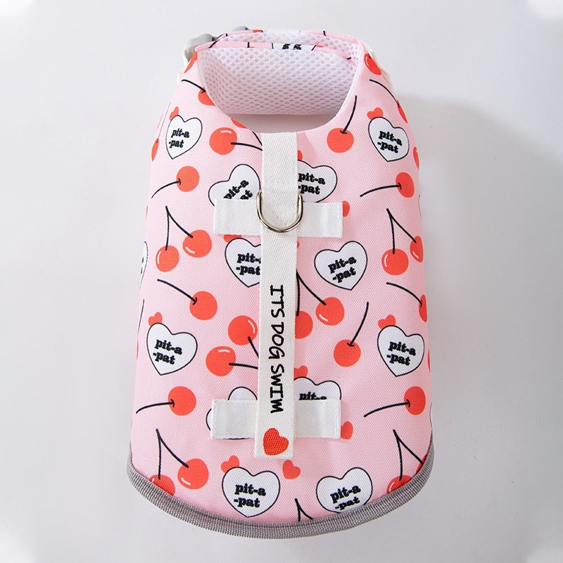KFX-8293693 Pet Fruit Printed Clothes in Watermelon, Pineapple, Cherry Designs – Casual Oxford Cloth Apparel for Small to XXL Dogs