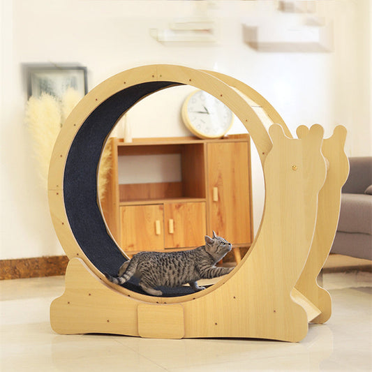KFX-8294589 Silent Cat Exercise Wheel for Indoor Play - Wooden Build, M & L Sizes Available