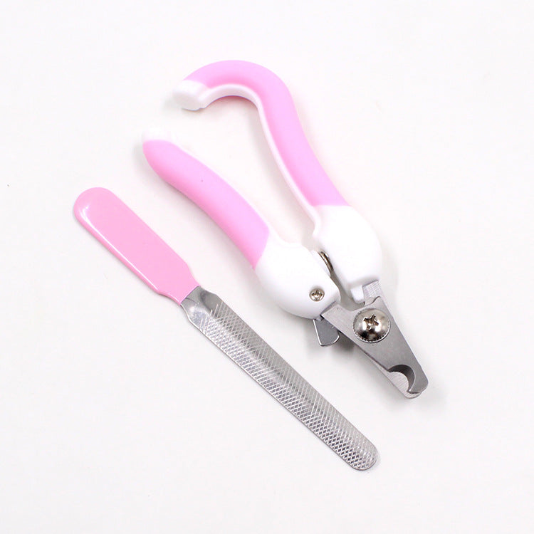 KFX-8296893 Stainless Steel Pet Nail Clippers with Rubber Handle in Blue and Pink