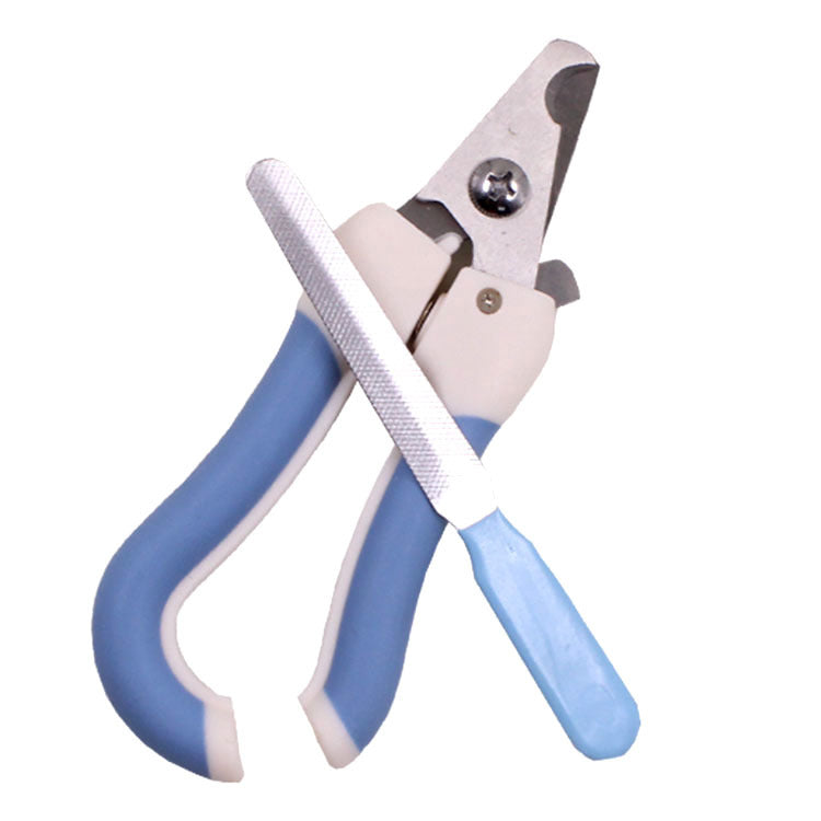 KFX-8296893 Stainless Steel Pet Nail Clippers with Rubber Handle in Blue and Pink