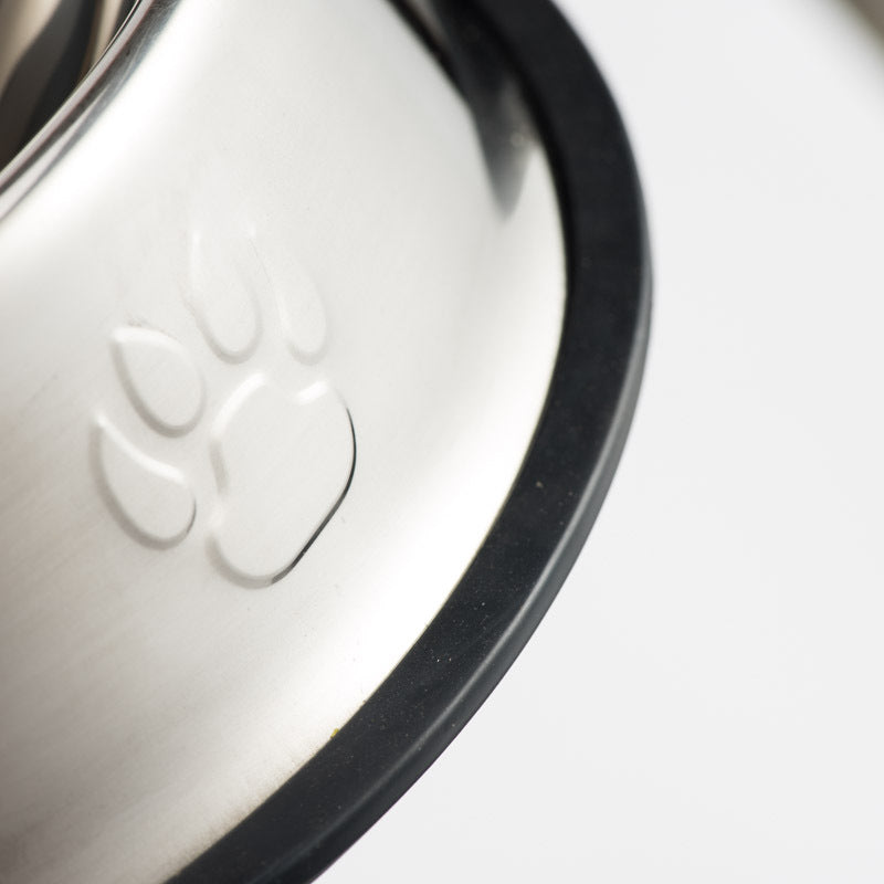 KFX-8297277 Stainless Steel Dog Bowl with Footprint Design - Available in Various Sizes (15cm to 34cm)