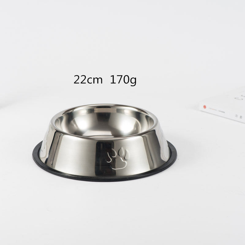 KFX-8297277 Stainless Steel Dog Bowl with Footprint Design - Available in Various Sizes (15cm to 34cm)