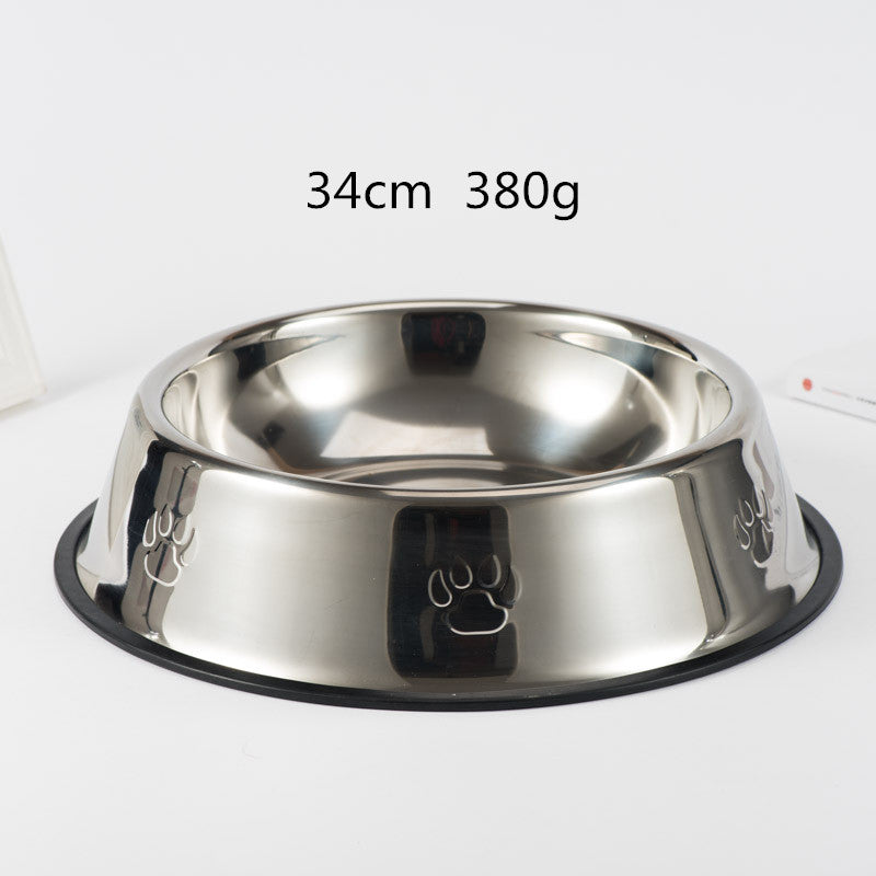 KFX-8297277 Stainless Steel Dog Bowl with Footprint Design - Available in Various Sizes (15cm to 34cm)