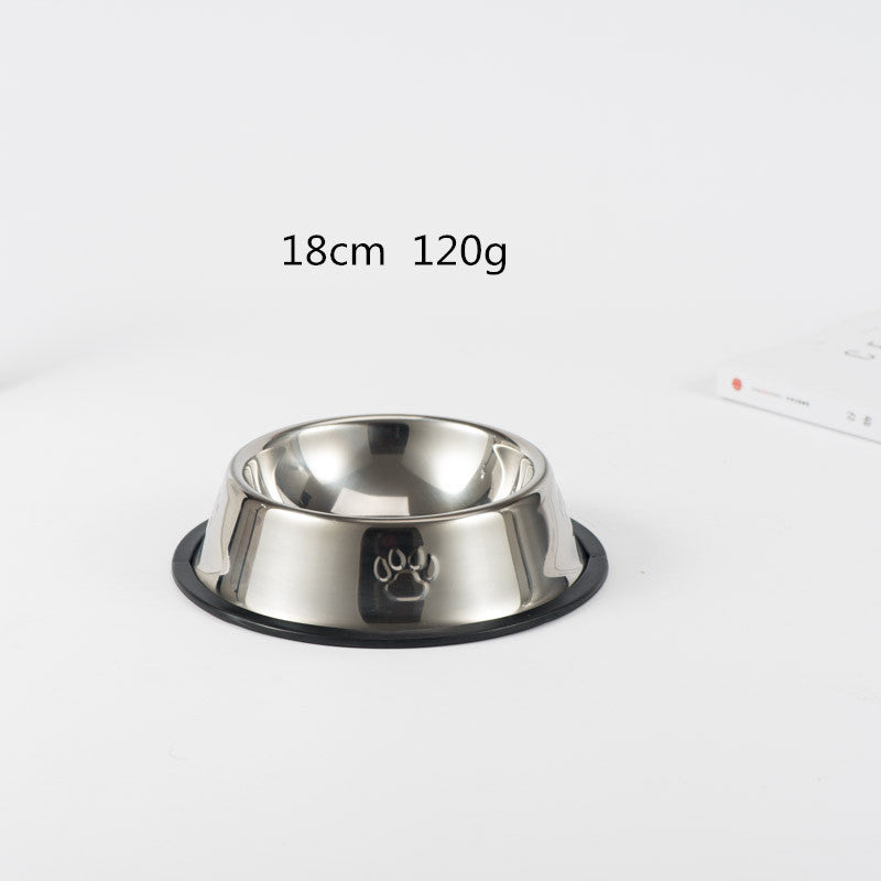 KFX-8297277 Stainless Steel Dog Bowl with Footprint Design - Available in Various Sizes (15cm to 34cm)