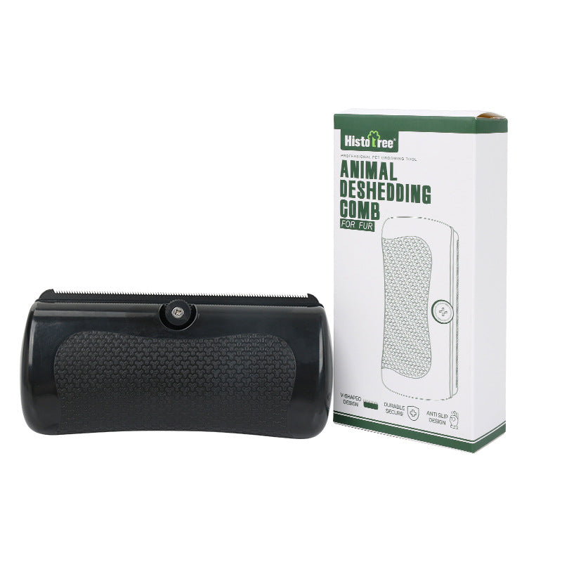 KFX-8302653 Pet Cleaning and Grooming Hair Removal Comb for Dogs - Black