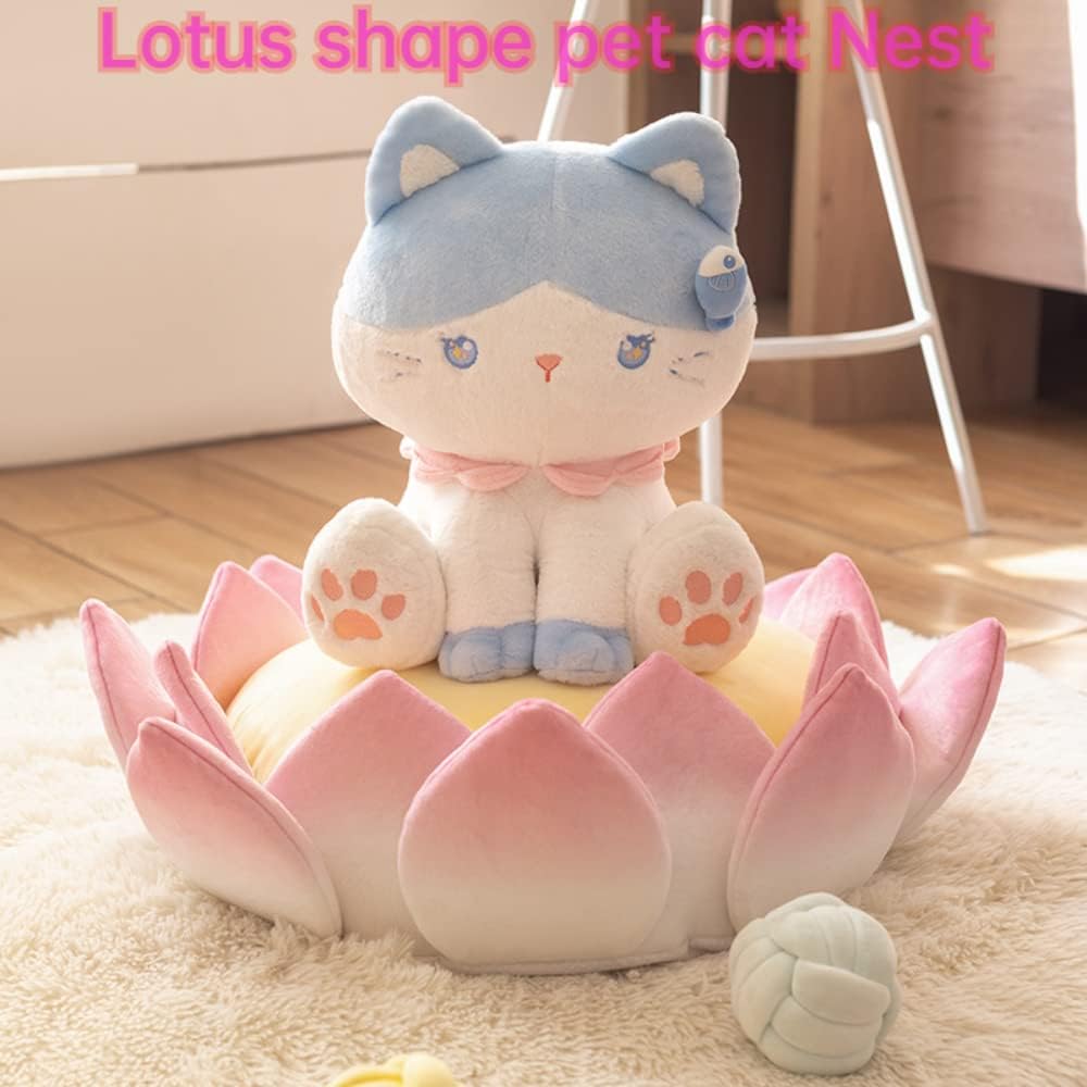 KFX-8304317 Three-Dimensional Lotus Shape Cat Sofa Bed, Soft and Detachable Indoor Cushion for Small Pets