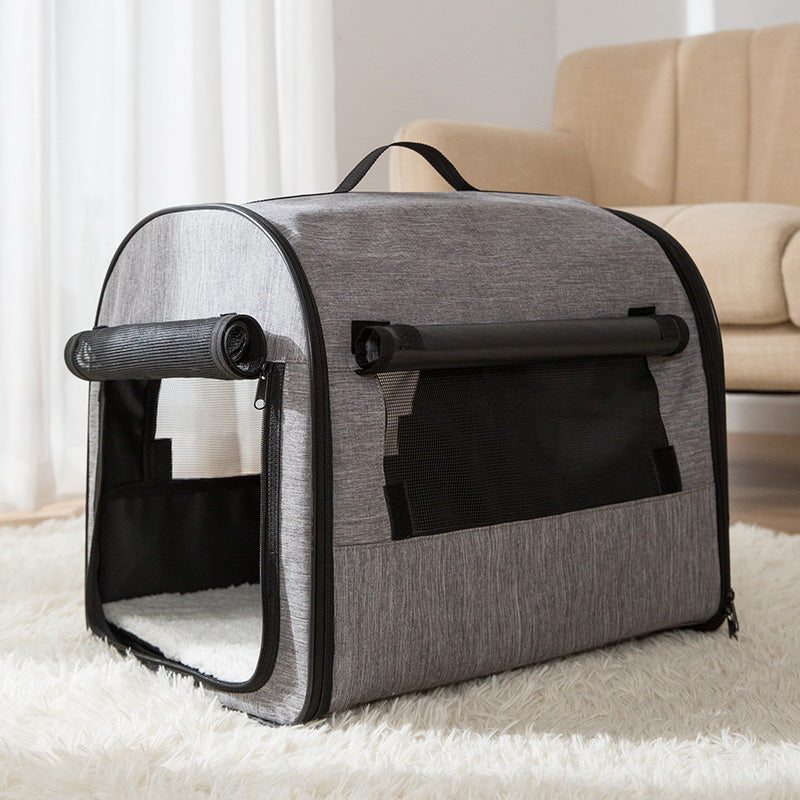 KFX-8306877 Portable Washable Pet Kennel for Dogs and Cats - Durable Outdoor Travel Backpack with Mesh Windows