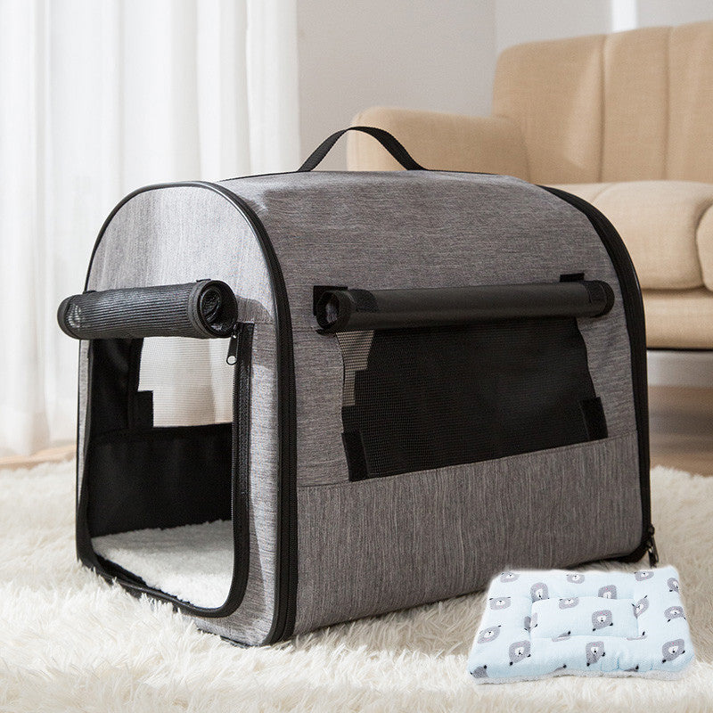 KFX-8306877 Portable Washable Pet Kennel for Dogs and Cats - Durable Outdoor Travel Backpack with Mesh Windows