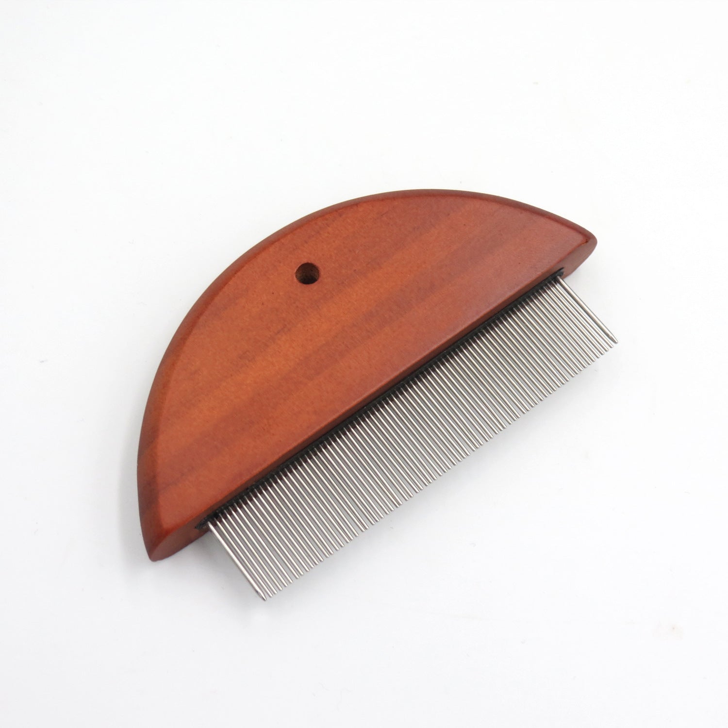 KFX-8308413 Pet Knotted Comb with Stainless Steel Teeth and Wooden Handle for Dogs and Cats