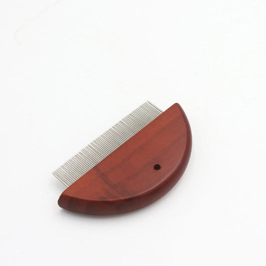 KFX-8308413 Pet Knotted Comb with Stainless Steel Teeth and Wooden Handle for Dogs and Cats