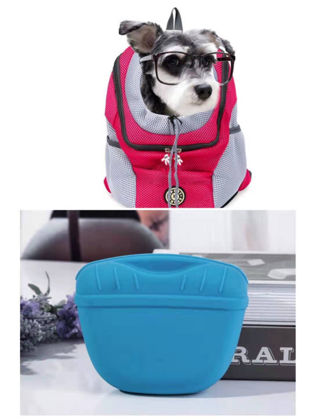 KFX-8309053 Portable Silicone Dog Snack Training Bag with Magnetic Closure and Clip - Available in Multiple Colors
