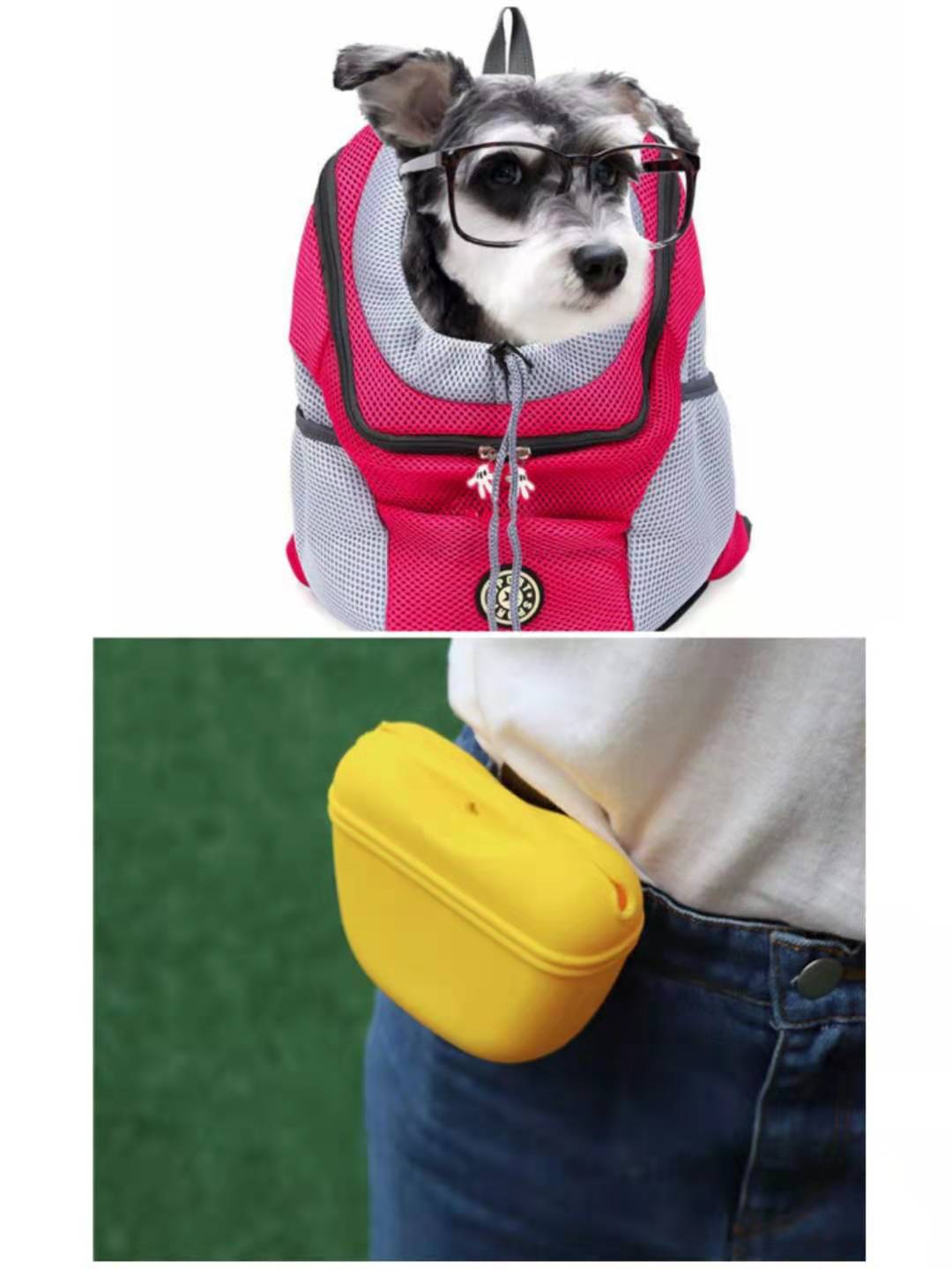 KFX-8309053 Portable Silicone Dog Snack Training Bag with Magnetic Closure and Clip - Available in Multiple Colors