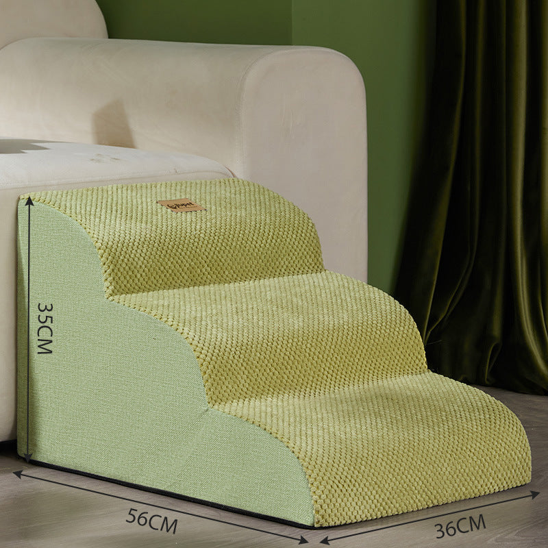 KFX-8310973 Pet Dog Anti-Slip Slope Ladder - Available in Brown and Green, Removable and Washable Cover
