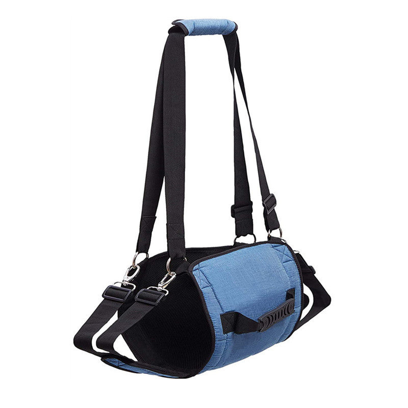 KFX-8311869 Support Sling for Older and Disabled Dogs - Nylon Pet Carrying Aid in Black and Sapphire Blue