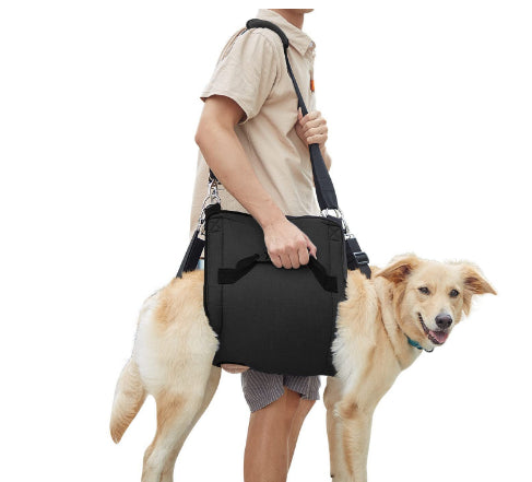 KFX-8311869 Support Sling for Older and Disabled Dogs - Nylon Pet Carrying Aid in Black and Sapphire Blue