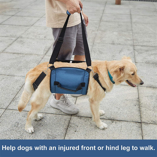 KFX-8311869 Support Sling for Older and Disabled Dogs - Nylon Pet Carrying Aid in Black and Sapphire Blue