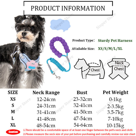 KFX-8312381 Adjustable No-Pull Dog Harness with Multifunction Leash - Escape Proof Vest for Medium Dogs