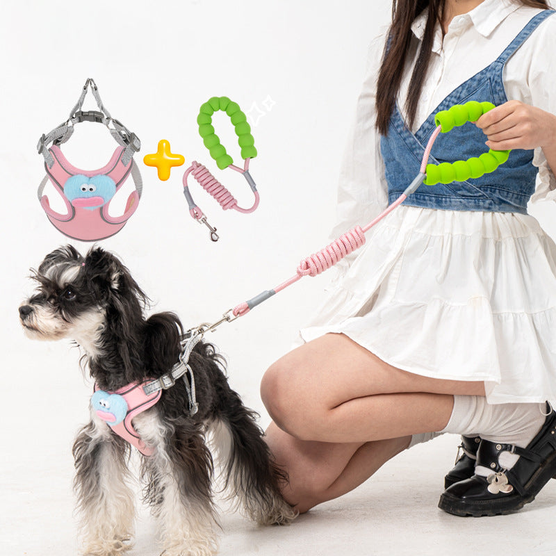 KFX-8312381 Adjustable No-Pull Dog Harness with Multifunction Leash - Escape Proof Vest for Medium Dogs