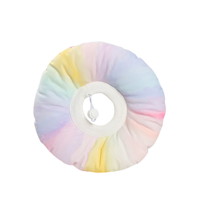 KFX-8313149 Rainbow Gradient Soft Waterproof Pet Sterilization Ring for Cats and Small Dogs