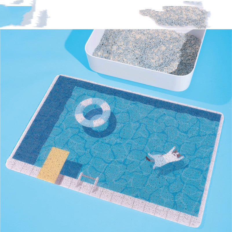 KFX-8314429 Cat Rubbing Swimming Pool Sand Basin - PVC Material, 400mm x 600mm, Foot Pad Included