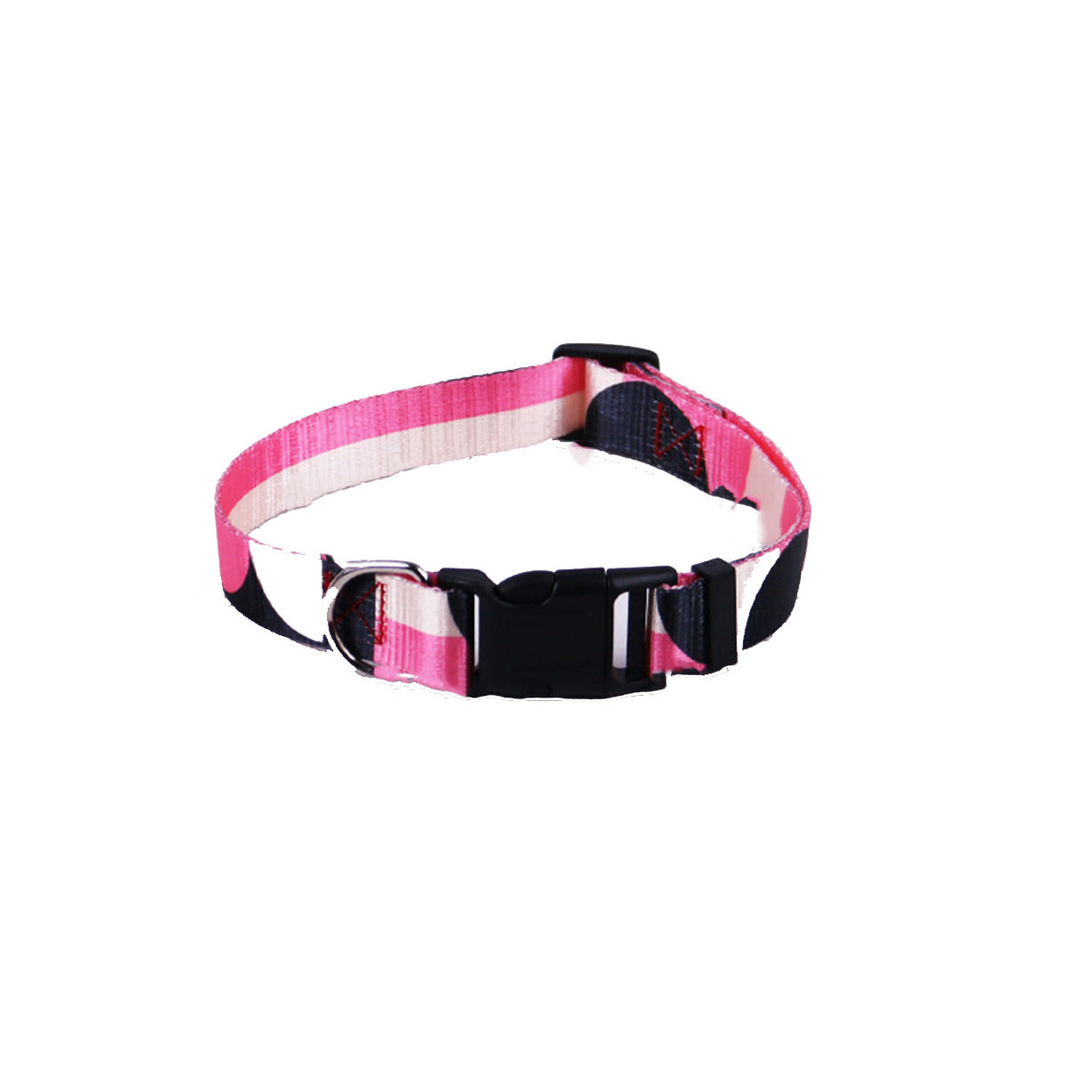 KFX-8315197 Three-Piece Set: Pink/White, Blue/Red, Green/White, Purple/Yellow Dog Leash, Collar, and Harness