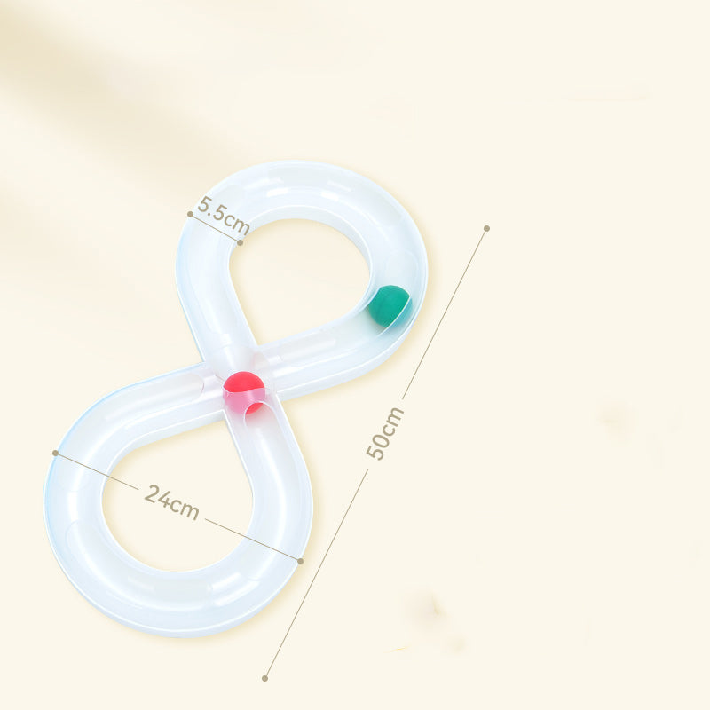 KFX-8315837 Interactive Cat Turntable Track with Teasing Ball for Boredom Relief - Perfect for Kittens and Cats
