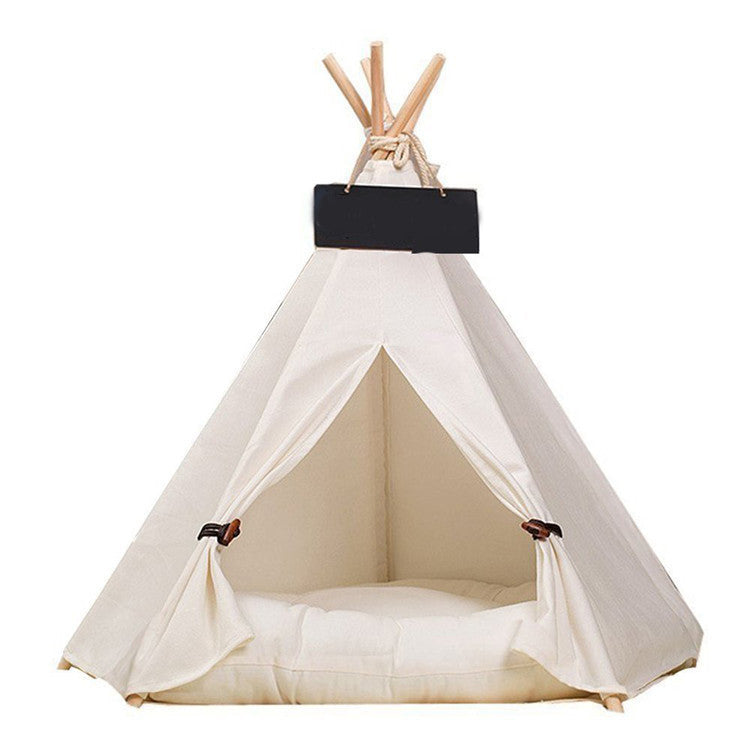 KFX-8317373 Wooden Pet Nest with Canvas Pad for Small Pets - Medium and Large Sizes Available