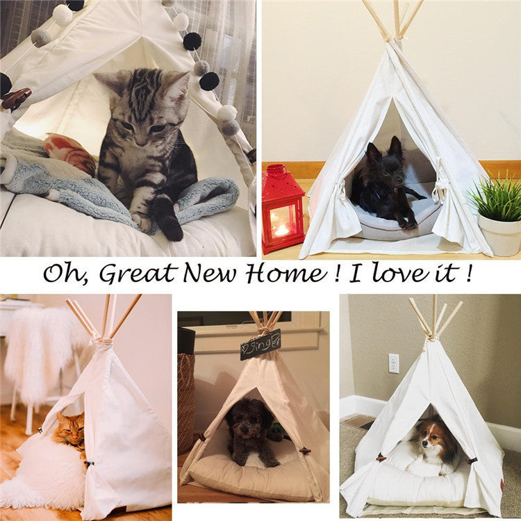 KFX-8317373 Wooden Pet Nest with Canvas Pad for Small Pets - Medium and Large Sizes Available