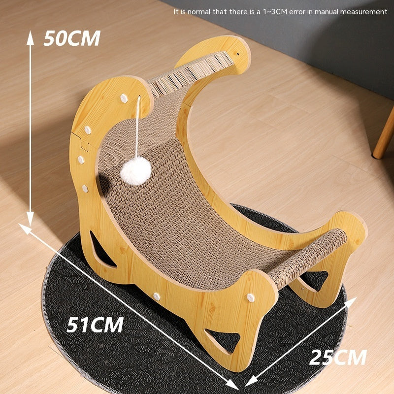 KFX-8318525 Corrugated Paper Cat Scratch Board with Crescent Shape Design