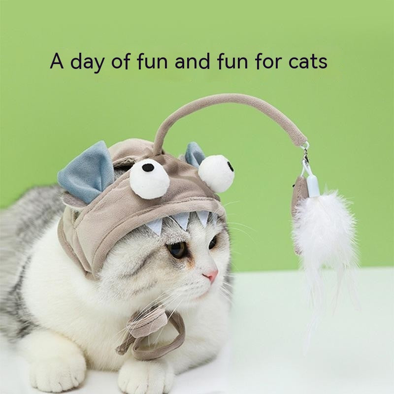 KFX-8319165 Cat Hat for Kittens - Soft, Funny Costume with Adjustable Neck Size 24-30cm, Available in Pink and Gray