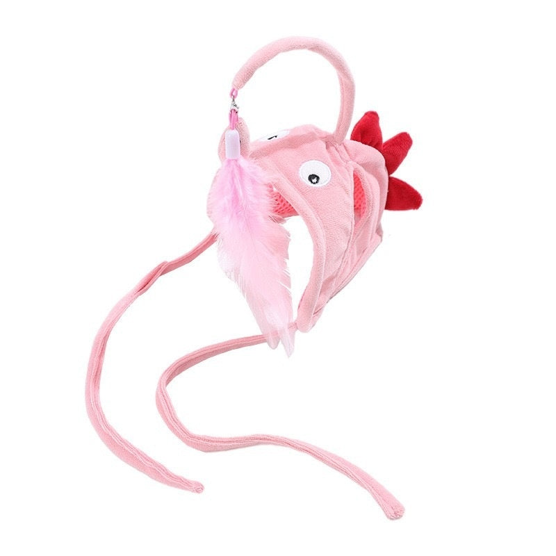 KFX-8319165 Cat Hat for Kittens - Soft, Funny Costume with Adjustable Neck Size 24-30cm, Available in Pink and Gray