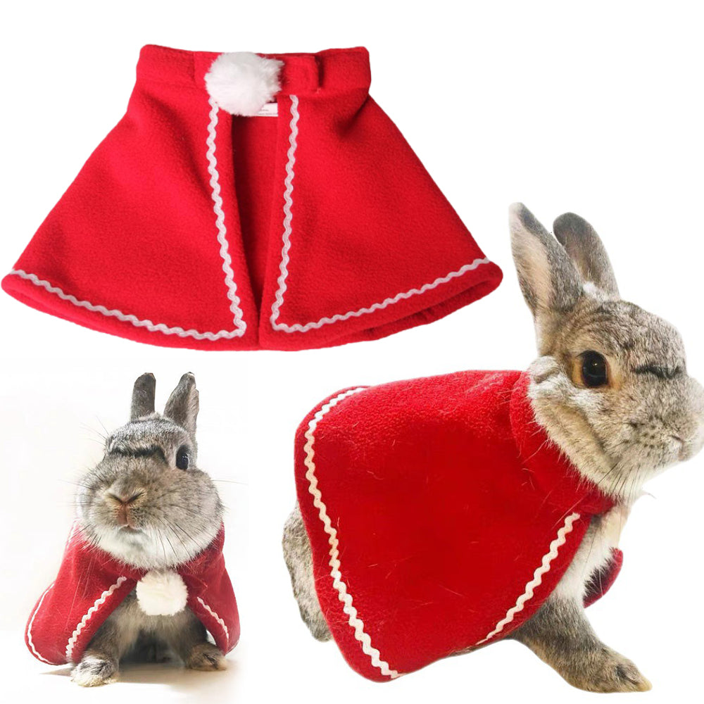 KFX-8320701 Classic Red Christmas Cape for Dogs and Cats in Fleece Material