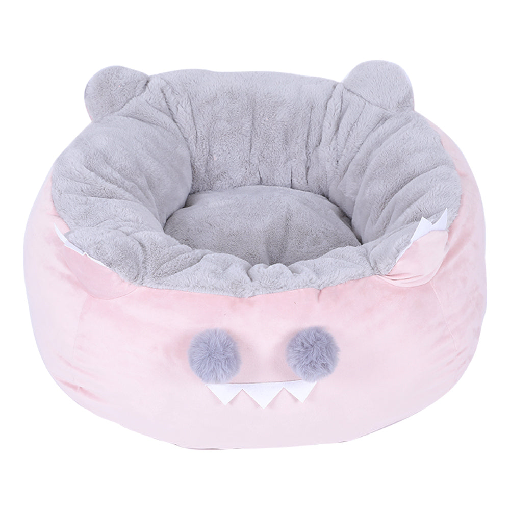 KFX-8322365 Cozy Washable Round Fiber Pet Cushion for Cats, Non-Slip, 46x46x24cm