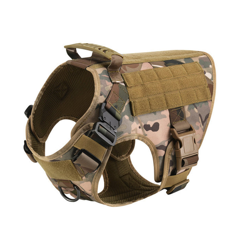 KFX-8322493 Tactical Dog Vest for Large Dogs | Adjustable Mesh Harness in Black, Green, Mud, and Camouflage