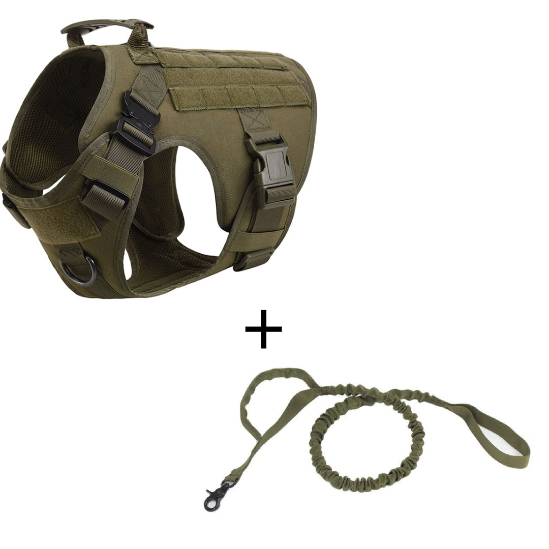 KFX-8322493 Tactical Dog Vest for Large Dogs | Adjustable Mesh Harness in Black, Green, Mud, and Camouflage