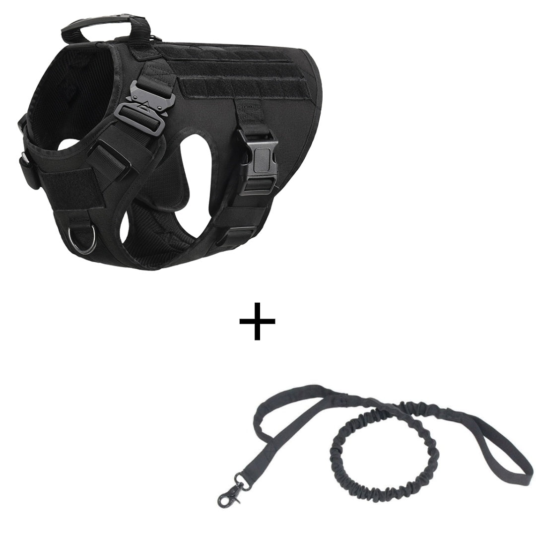 KFX-8322493 Tactical Dog Vest for Large Dogs | Adjustable Mesh Harness in Black, Green, Mud, and Camouflage