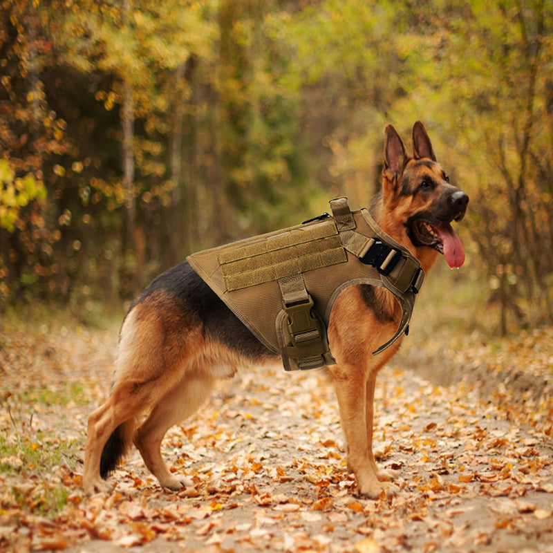 KFX-8322493 Tactical Dog Vest for Large Dogs | Adjustable Mesh Harness in Black, Green, Mud, and Camouflage