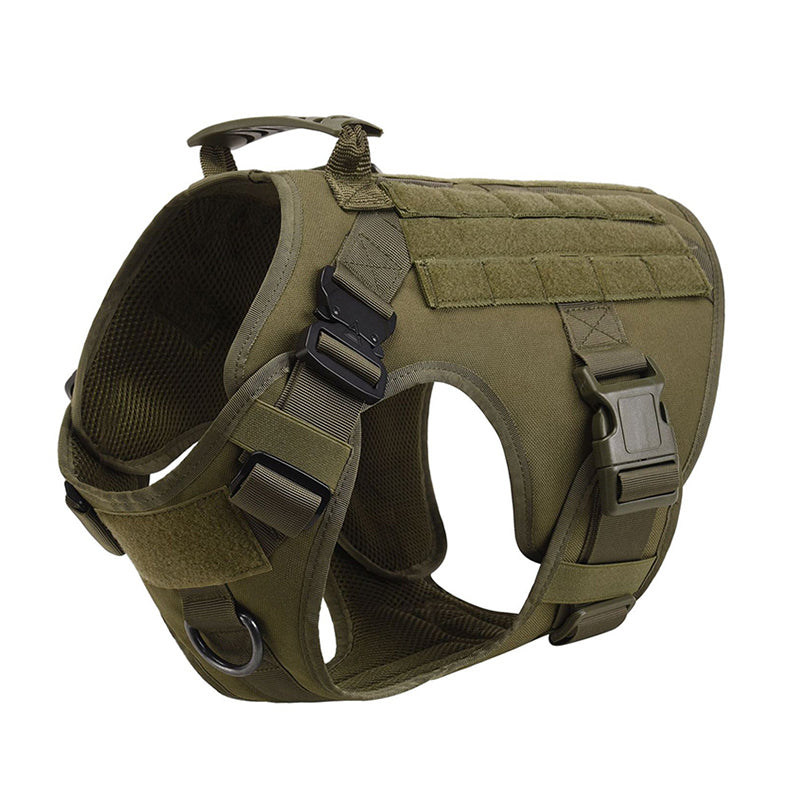 KFX-8322493 Tactical Dog Vest for Large Dogs | Adjustable Mesh Harness in Black, Green, Mud, and Camouflage