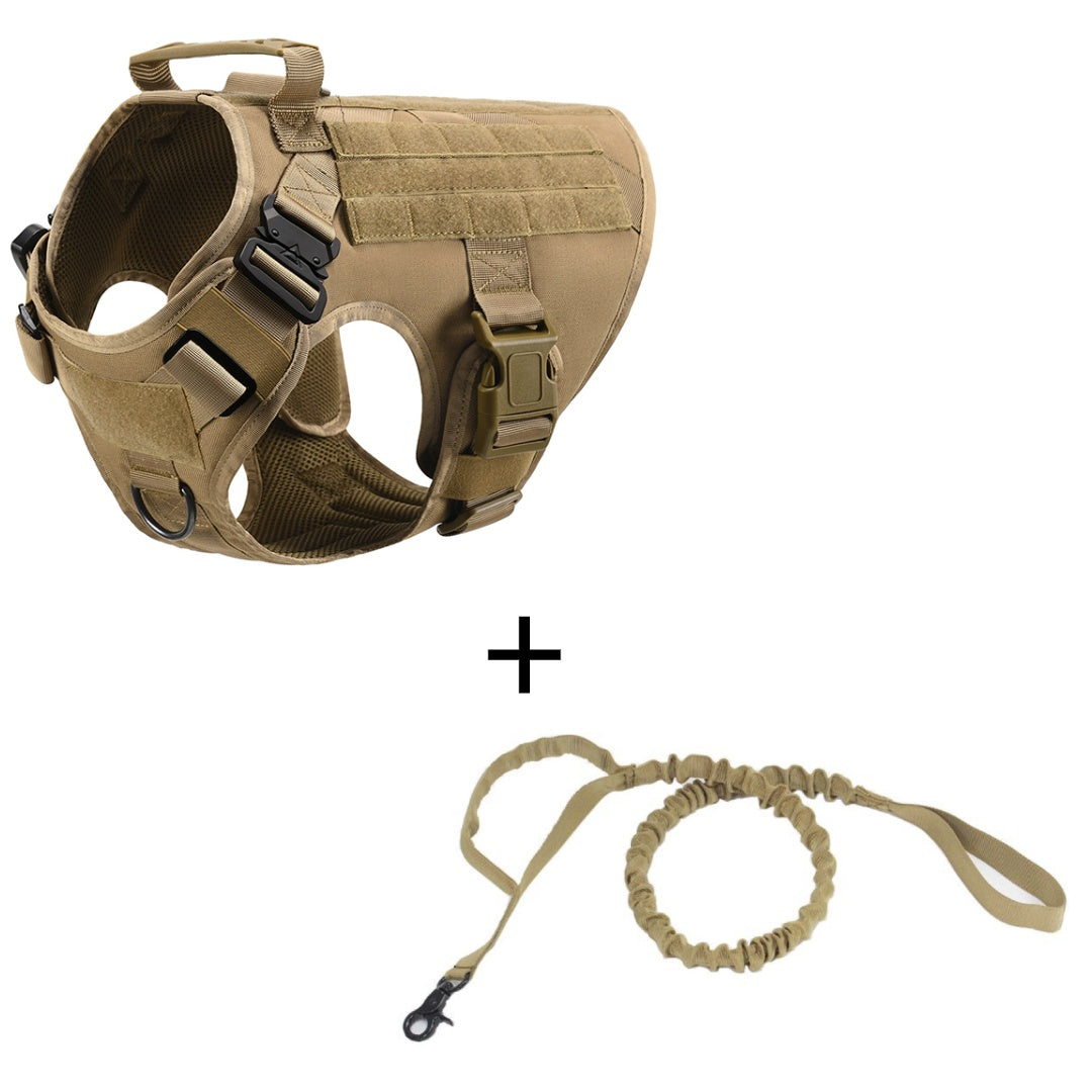 KFX-8322493 Tactical Dog Vest for Large Dogs | Adjustable Mesh Harness in Black, Green, Mud, and Camouflage
