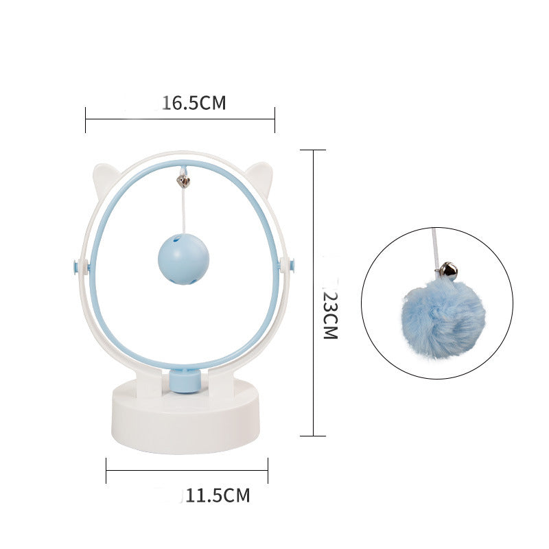 KFX-8324285 Cat Entertainment Swinging Ball Toy with Plush and Leaky Bell Features
