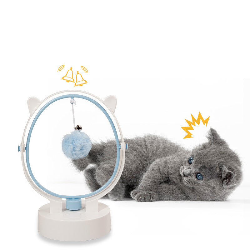 KFX-8324285 Cat Entertainment Swinging Ball Toy with Plush and Leaky Bell Features
