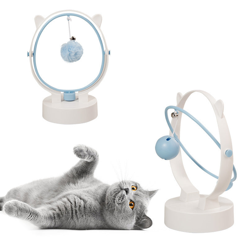KFX-8324285 Cat Entertainment Swinging Ball Toy with Plush and Leaky Bell Features