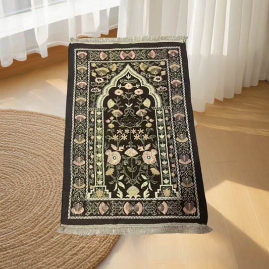 KFX-8324925 Portable Thin Ethnic Flower Design Worship Carpet in Multiple Colors 70x110cm