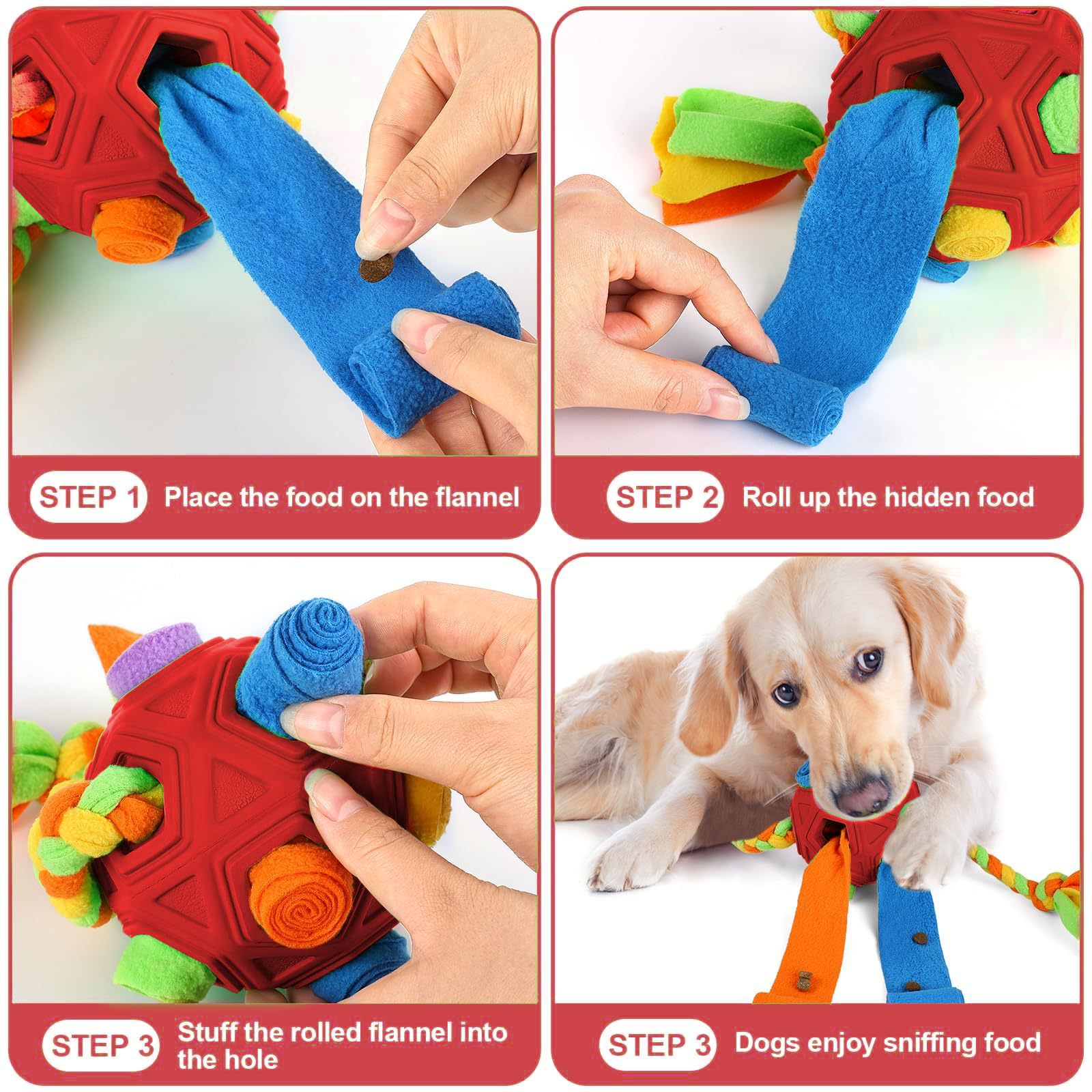 KFX-8325565 Interactive Sniffing Ball Puzzle for Dogs - IQ Training & Bite Resistant Toy